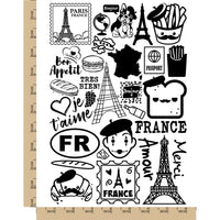 France French Eiffel Tower Vacation Temporary Tattoo Water Resistant Fake Body Art Set Collection