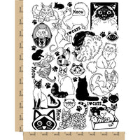 Kitty Cat Breeds Temporary Tattoo Water Resistant Fake Body Art Set Collection