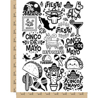 Mexico Fiestas Cinco De Mayo Tacos Temporary Tattoo Water Resistant Fake Body Art Set Collection