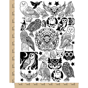Owls Give a Hoot Temporary Tattoo Water Resistant Fake Body Art Set Collection