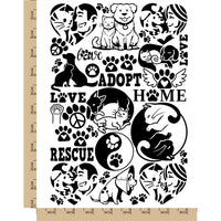 Rescue Adopt Shelter Cat Dog Temporary Tattoo Water Resistant Fake Body Art Set Collection