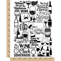 Wine Time Cheese Temporary Tattoo Water Resistant Fake Body Art Set Collection