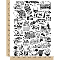 Delicious Yummy Foods Temporary Tattoo Water Resistant Fake Body Art Set Collection