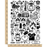 Emergency Personnel Police Firefighter Medical Temporary Tattoo Water Resistant Fake Body Art Set Collection