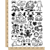 Frogs Toads Amphibians Temporary Tattoo Water Resistant Fake Body Art Set Collection