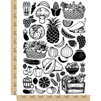 Fruits and Vegetables Temporary Tattoo Water Resistant Fake Body Art Set Collection