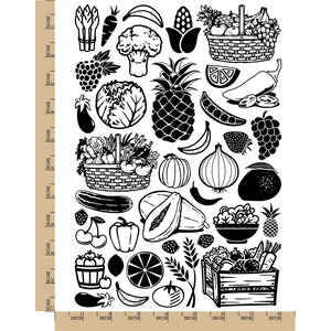 Fruits and Vegetables Temporary Tattoo Water Resistant Fake Body Art Set Collection