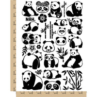 Giant Panda Bear Bamboo Temporary Tattoo Water Resistant Fake Body Art Set Collection