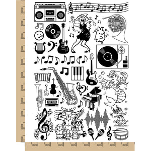 Music Songs Instruments Dance Rock and Roll Temporary Tattoo Water Resistant Fake Body Art Set Collection