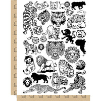 Lions Tigers Leopards Jaguars Wild Cats Temporary Tattoo Water Resistant Fake Body Art Set Collection