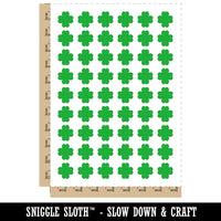 Four Leaf Clover Lucky Solid Temporary Tattoo Water Resistant Fake Body Art Set Collection (1 Sheet)