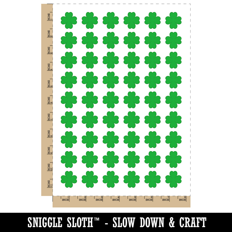 Four Leaf Clover Lucky Solid Temporary Tattoo Water Resistant Fake Body Art Set Collection (1 Sheet)