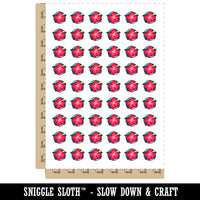 Hibiscus Hawaii Tropical Flower Temporary Tattoo Water Resistant Fake Body Art Set Collection (1 Sheet)