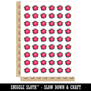 Hibiscus Hawaii Tropical Flower Temporary Tattoo Water Resistant Fake Body Art Set Collection (1 Sheet)
