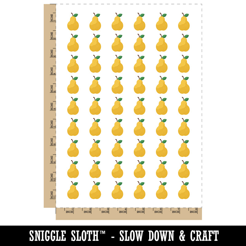 Pear Fruit Solid Temporary Tattoo Water Resistant Fake Body Art Set Collection (1 Sheet)