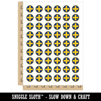 Plus Sign Solid Temporary Tattoo Water Resistant Fake Body Art Set Collection (1 Sheet)