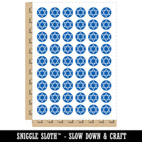 Star of David Jewish Temporary Tattoo Water Resistant Fake Body Art Set Collection (1 Sheet)