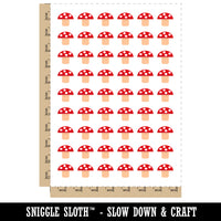 Toadstool Mushroom Temporary Tattoo Water Resistant Fake Body Art Set Collection (1 Sheet)
