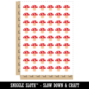 Toadstool Mushroom Temporary Tattoo Water Resistant Fake Body Art Set Collection (1 Sheet)