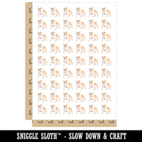 Bulldog English British Dog Solid Temporary Tattoo Water Resistant Fake Body Art Set Collection (1 Sheet)