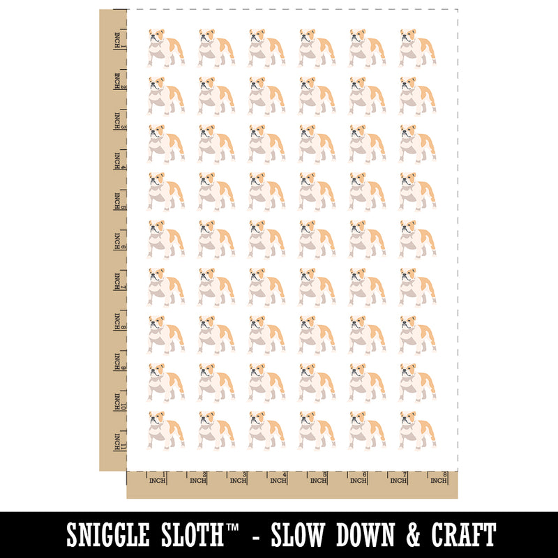 Bulldog English British Dog Solid Temporary Tattoo Water Resistant Fake Body Art Set Collection (1 Sheet)