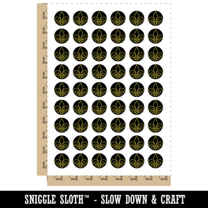 Fleur de Lis Outline Temporary Tattoo Water Resistant Fake Body Art Set Collection (1 Sheet)