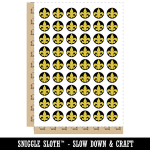 Fleur de Lis Solid Temporary Tattoo Water Resistant Fake Body Art Set Collection (1 Sheet)