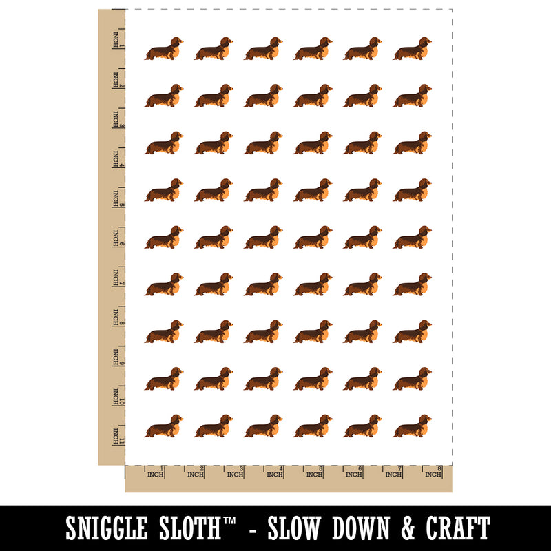 Long Haired Dachshund Dog Solid Temporary Tattoo Water Resistant Fake Body Art Set Collection (1 Sheet)