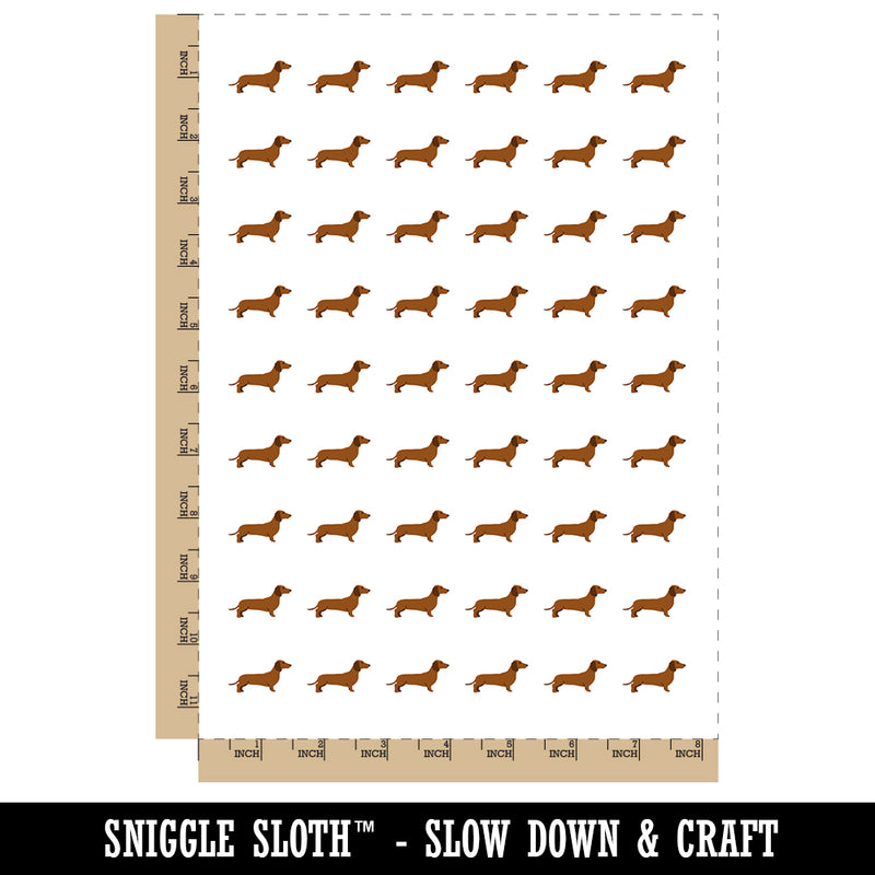 Smooth Haired Dachshund Dog Solid Temporary Tattoo Water Resistant Fake Body Art Set Collection (1 Sheet)