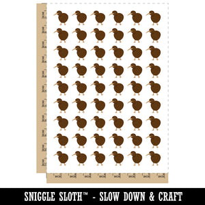 Kiwi Bird Solid Temporary Tattoo Water Resistant Fake Body Art Set Collection (1 Sheet)