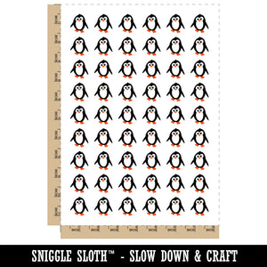 Peaky Penguin Doodle Temporary Tattoo Water Resistant Fake Body Art Set Collection (1 Sheet)