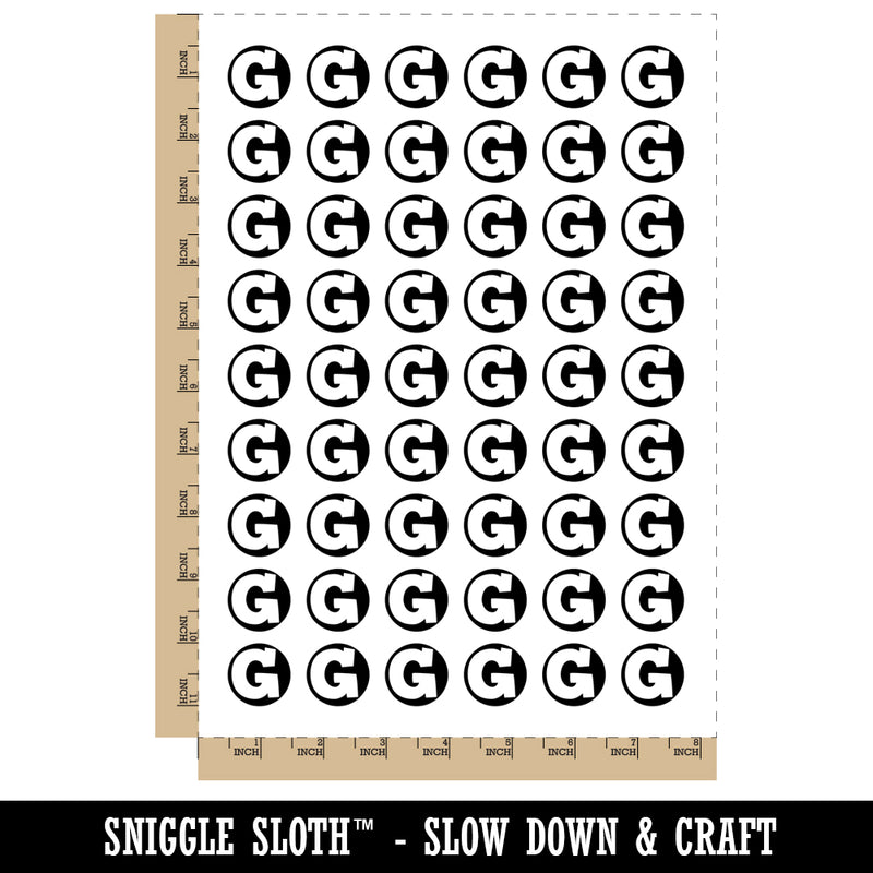 Letter G Uppercase Fun Bold Font Temporary Tattoo Water Resistant Fake Body Art Set Collection (1 Sheet)