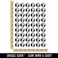 Letter P Uppercase Fun Bold Font Temporary Tattoo Water Resistant Fake Body Art Set Collection (1 Sheet)