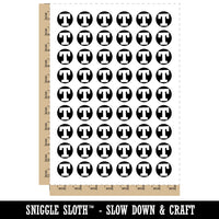Letter T Uppercase Fun Bold Font Temporary Tattoo Water Resistant Fake Body Art Set Collection (1 Sheet)