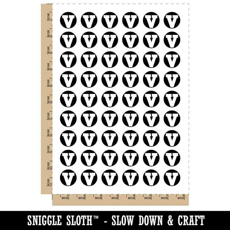 Letter V Uppercase Fun Bold Font Temporary Tattoo Water Resistant Fake Body Art Set Collection (1 Sheet)