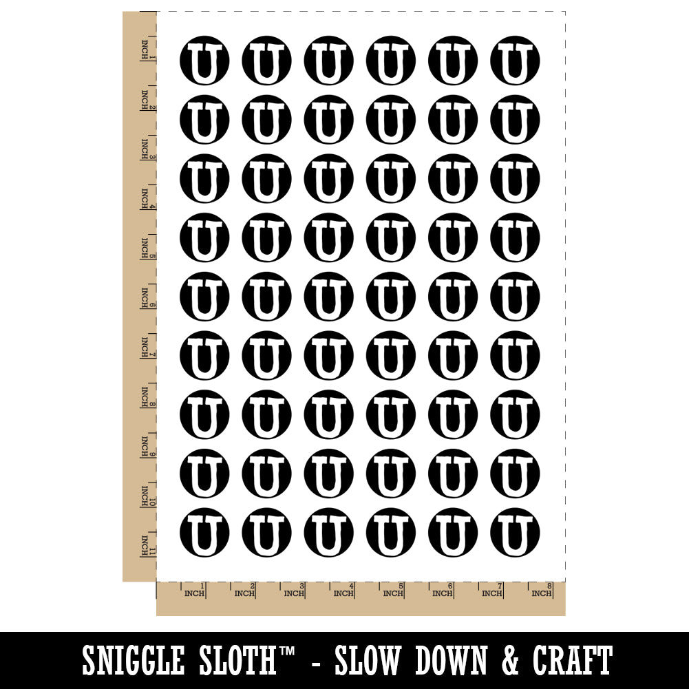 Letter U Uppercase Cute Typewriter Font Temporary Tattoo Water Resista ...