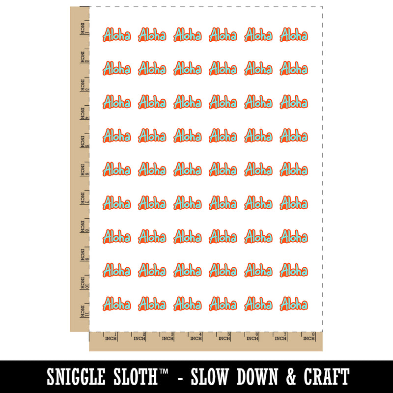 Aloha Fun Text Temporary Tattoo Water Resistant Fake Body Art Set Collection (1 Sheet)