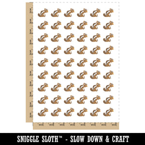 Squirrel Chipmunk Eating Solid Temporary Tattoo Water Resistant Fake Body Art Set Collection (1 Sheet)
