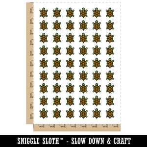 Turtle Top View Temporary Tattoo Water Resistant Fake Body Art Set Collection (1 Sheet)