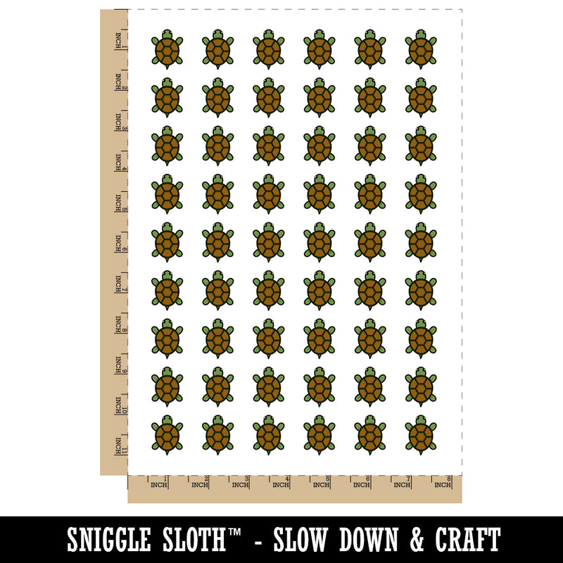 Turtle Top View Temporary Tattoo Water Resistant Fake Body Art Set Collection (1 Sheet)