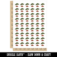 Bonsai Tree Solid Temporary Tattoo Water Resistant Fake Body Art Set Collection (1 Sheet)
