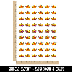 Crown with Heart Temporary Tattoo Water Resistant Fake Body Art Set Collection (1 Sheet)