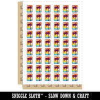 Palm Tree Tropical Solid Temporary Tattoo Water Resistant Fake Body Art Set Collection (1 Sheet)