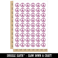 Peace Sign Sketch Temporary Tattoo Water Resistant Fake Body Art Set Collection (1 Sheet)