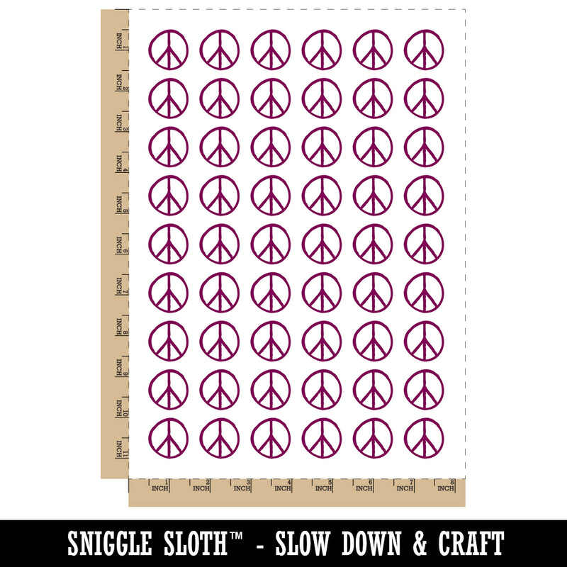 Peace Sign Sketch Temporary Tattoo Water Resistant Fake Body Art Set Collection (1 Sheet)