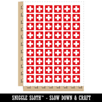 Switzerland Flag Temporary Tattoo Water Resistant Fake Body Art Set Collection (1 Sheet)