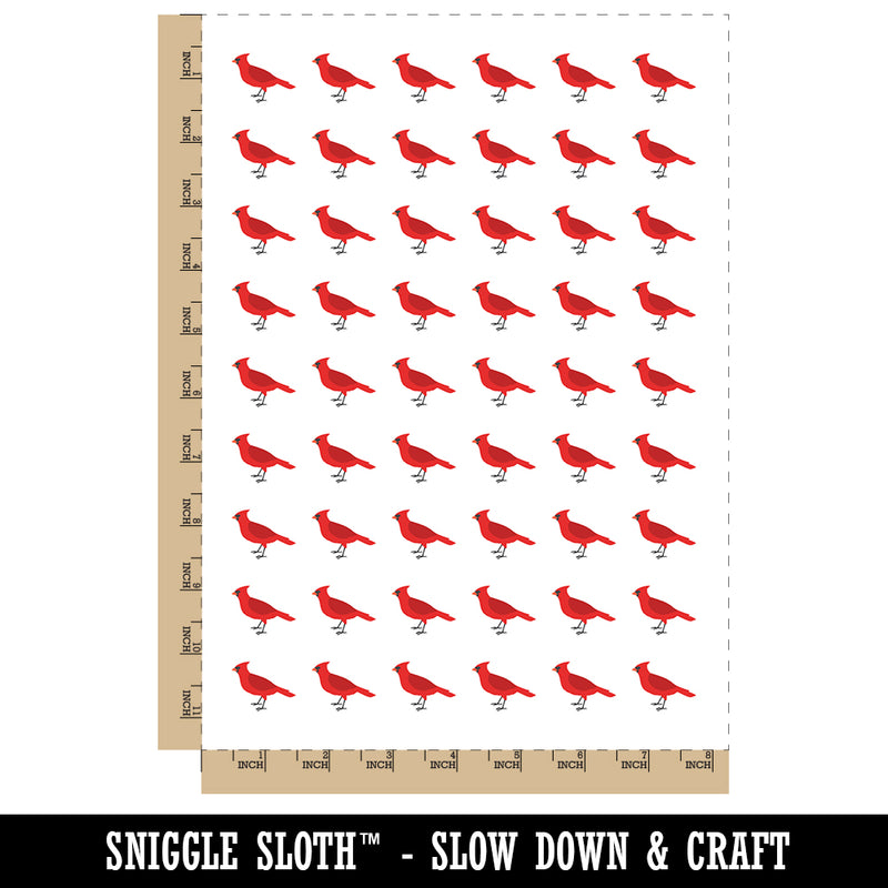 Cardinal Bird Standing Solid Temporary Tattoo Water Resistant Fake Body Art Set Collection (1 Sheet)