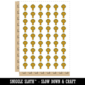 Celtic Cross Simple Outline Temporary Tattoo Water Resistant Fake Body Art Set Collection (1 Sheet)