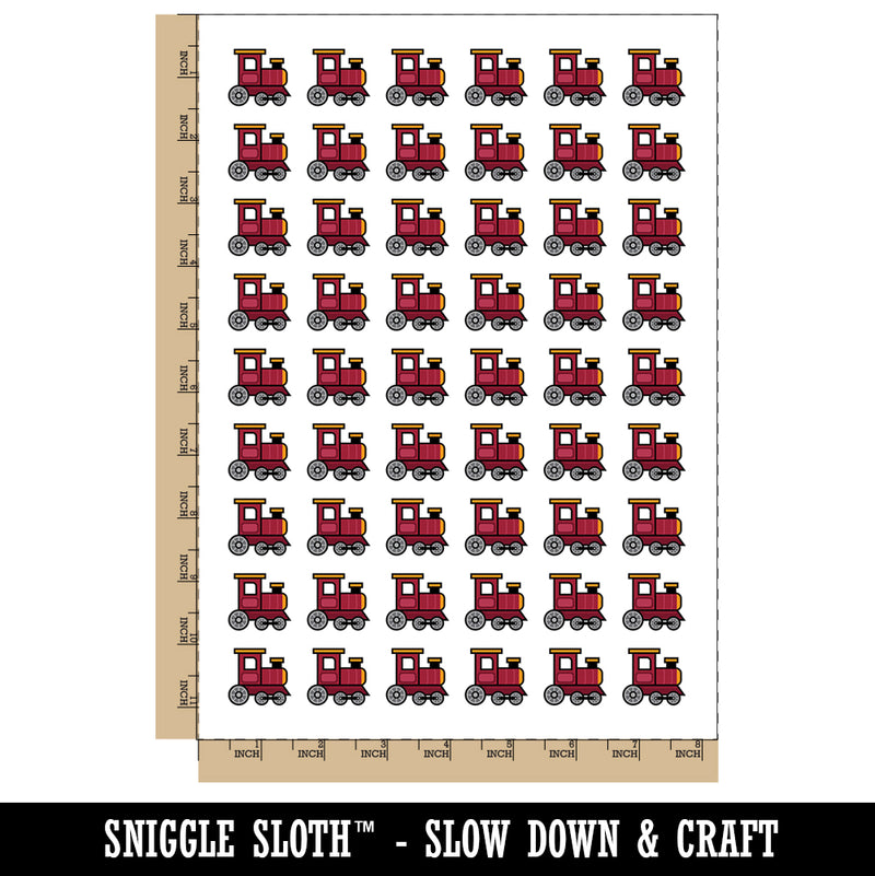 Cute Train Temporary Tattoo Water Resistant Fake Body Art Set Collection (1 Sheet)
