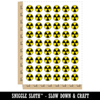 Ionizing Radiation Radioactive Trefoil Symbol Temporary Tattoo Water Resistant Fake Body Art Set Collection (1 Sheet)